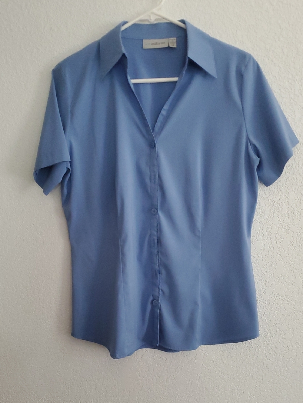 ICO Uniforms  Light Blue Short-Sleeve Button Down Shirt